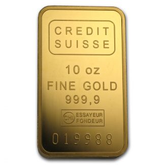 Credit Suisse Lingote 10 Onzas Oro Puro 9999 Con Certificado